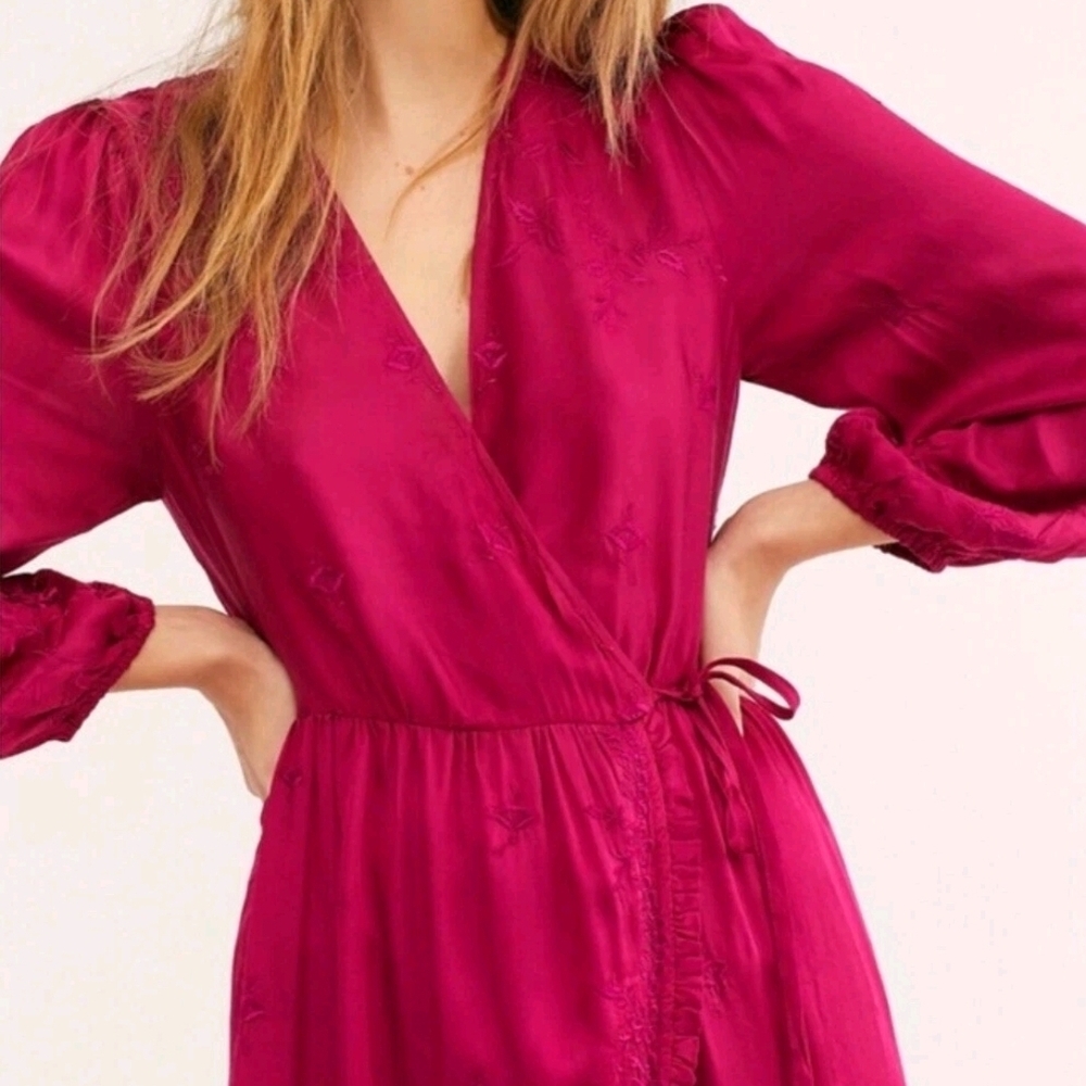 Free People Fuchsia Wrap Dress
